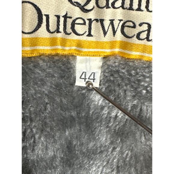 Vintage Chore Jacket Navy Canvas Coat Size 44 Sherpa Style 1970s Retro Utility - Picture 3 of 13